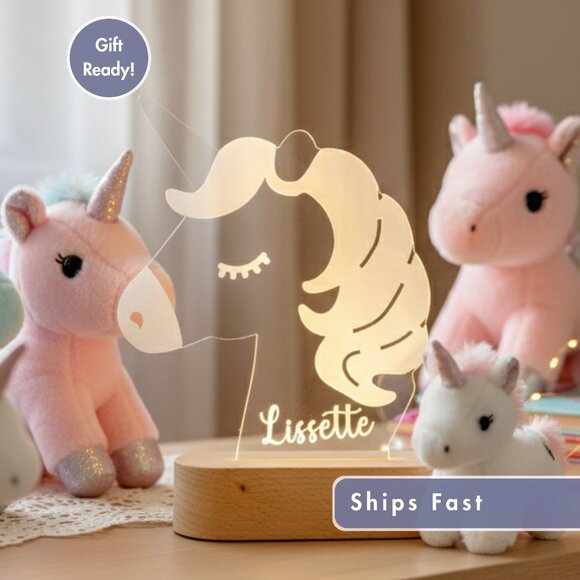 Personalized Magical Unicorn Night Light – Unique LED Room Decor - Picture 1 of 8